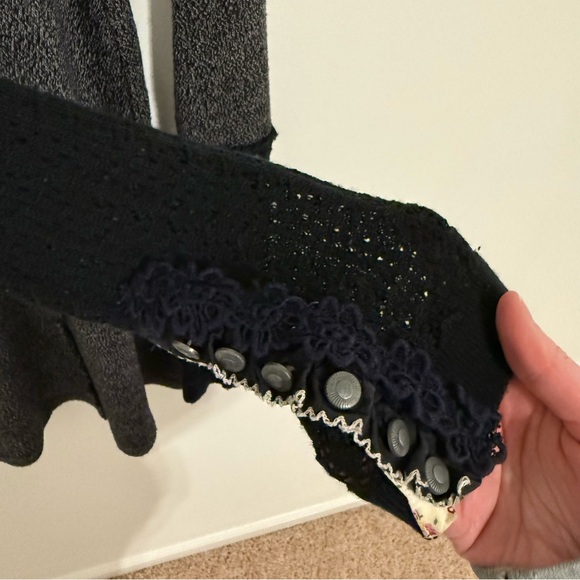 Free People Crochet Babydoll Thermal Long Sleeve Size Extra Small - Picture 4 of 5